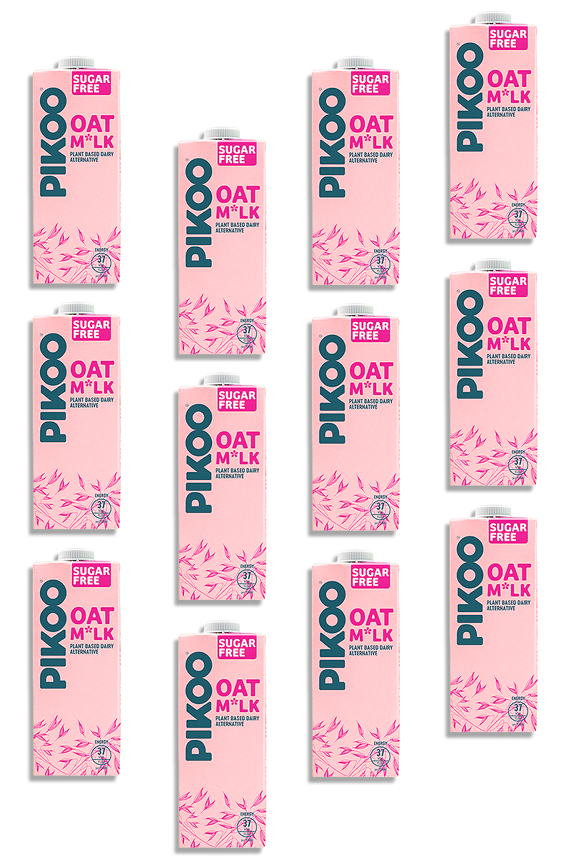 pikoo sugar free oat milk with white background